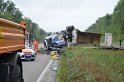 LKW umgestuerzt A 1 Rich Saarbruecken P061